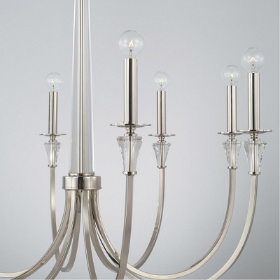 Laurent Polished Nickel 8-Light Chandelier with Crystal Accents