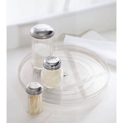 iDESIGN Linus Turntable Kitchen Organizer Pantry: Clear Plastic Storage, Spice Rack & Can Organizer, 2-Piece Set — фото 5