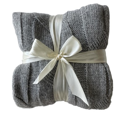 Luxurious Cable Knit Oversized Throw Blanket - 60"x70"