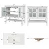 36" Bathroom Floor Cabinet with Ceramic Sink, Textured Glass Doors, Adjustable Interior Shelf and Open Bottom Storage-Maison Boucle - 4 of 4