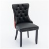 Dining Chairs Set Of 2, High Back Chair With Nailhead Ring Pull Trim, Solid Wood Legs, Modern Kitchen Chair Black - 2 of 4