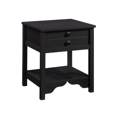 Dawson Trail Nightstand Raven Oak - Sauder: Bedside Storage, Metal Runners, Safety Stops, Open Shelf