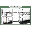 LunaLulinlk Dish Drying Rack - 2 Tier Dish Racks for Kitchen Counter, Multifunctional Dish Drainer for Kitchen Organization, Black - 3 of 4