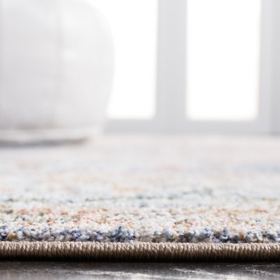 Hand-Knotted Blue and Gold Synthetic Rectangular Area Rug