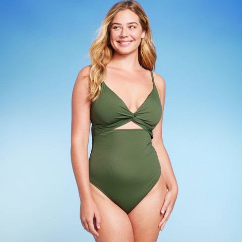 Women's Plunge Cut Out One Piece Swimsuit - Shade & Shore™ - image 1 of 4