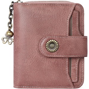 FATMOON  Women’s RFID Blocking Leather Wallet - Genuine Leather Small Bifold with Zipper Pocket & ID Window for Daily Use,Travel,Gift - 1 of 4