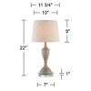 360 Lighting Claude Rustic Farmhouse Accent Table Lamps Set of 2 with Round Riser 22" High Beige Washed Linen Drum Shade for Bedroom Living Room House - 4 of 4