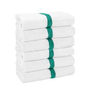 Arkwright Power Gym Bath Towels (6 Pack), Ringspun Cotton, 22x44 in., Striped Color Options - 1 of 4