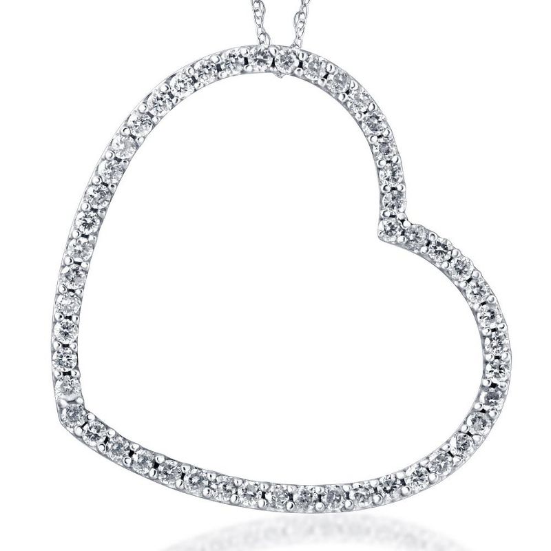 Pompeii3 2ct Heart Shaped HUGE Diamond Pendant Necklace 10k White Gold, 1 of 4