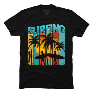 Men's Design By Humans SURFER SURF SUMMER SURFING VACATION By punsalan T-Shirt - 1 of 2