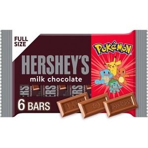 HERSHEY'S Milk Chocolate Standard Bar Candy w/Pokémon Wrappers - 9.3oz/6pk - 1 of 4