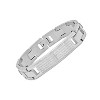Steeltime Men's stainless steel our father prayer link bracelet. Color Options: Silver, Black, Gold - 2 of 4
