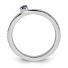Black Bow Jewelry 14k White Gold, Created Sapphire & 1/8 Ctw Diamond Stackable Ring - 2 of 4