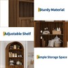71.6" Tall Arched Cabinet,5 Tier Bookcase Arched Book Shelf with Doors and Adjustable Shelves, Home Office Wooden Arch Shelf Storage Organizer - 4 of 4