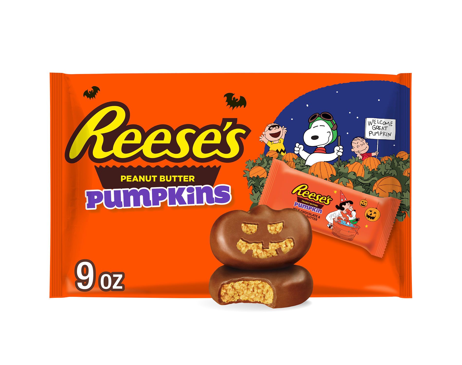 Reese's Peanut Butter Pumpkins Snoopy and Friends Halloween Chocolate Candy Snack Size - 9oz