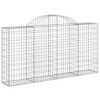 vidaXL Gabion Basket Set of 3 Silver Galvanized Iron Large Tough - 3 of 4
