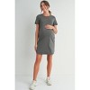 Hello Miz Casual Crew Neck Tee Shirt Maternity Dress with Pockets - 4 of 4