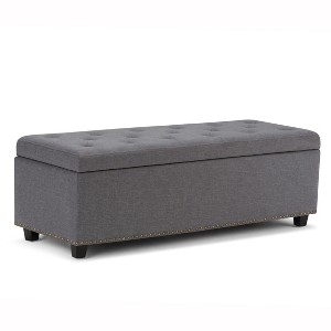 NicBex Multi-functional Ottoman with Storage, Ottoman Foot Rest with Safety Hinge and Tufted Diamond Detail for Bedroom, Living Room, Dark Gray - 1 of 4