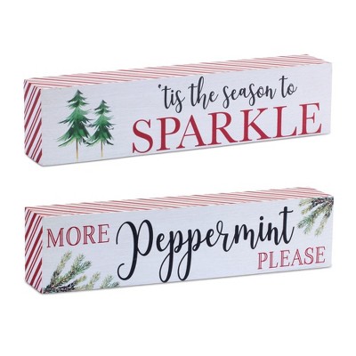 Melrose Peppermint Sentiment Sign (Set of 2)
