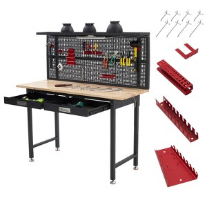 48/60 Inch Heavy Duty Workbench with Power Outlet, Adjustable Work Table - 1 of 4
