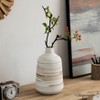 Uniquewise 11" Whitewashed Bottle-neck Decorative Pottery Flower Vase Boho Home Decor for Living Room Bedroom Kitchen & Entryway - 3 of 4
