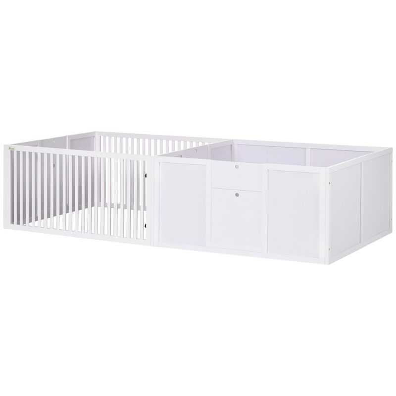 PawHut 81" x 40" Whelping Box for Dogs Built for Mother's Comfort, Newborn Puppy Supplies, Puppy Playpen with Adjustable Height Entrance Door, 4 of 7