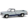 1985 GMC Sierra Classic K2500 Pickup Truck Silver Metallic and Midnight Blue "Down on the Farm" 1/64 Diecast Model by Greenlight - 2 of 3