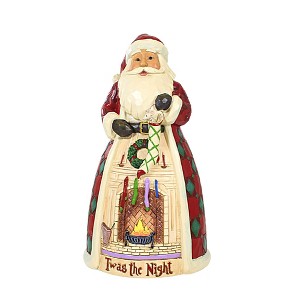 Jim Shore 9.5 Inch Stockings Hung By Chimney With Care Twas The Night Santa Claus Santa Figurines - 1 of 3