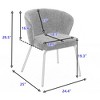 Set of 2/1 Boucle Fabric Dining Chairs With Black Metal Legs 4A -ModernLuxe - 3 of 4