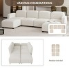 YOOCOZZ Teddy Velvet Sectional Sofa with Movable Ottomans and Circular Arc Design - Beige - 4 of 4