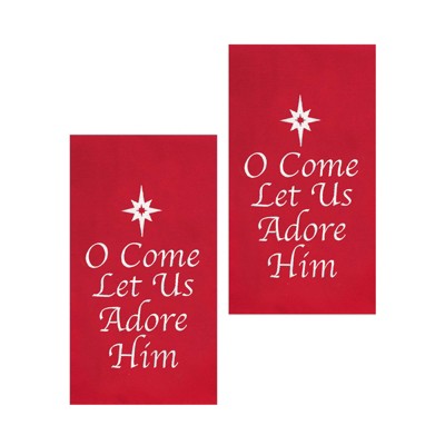 C&F Home O Come Let Us Adore Him Canvas Kitchen Towel Set of 2