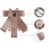 Allegra K Women's Pre-tied Pin Brooch Ribbon Beads Party Bowknot Bow Tie - 4 of 4