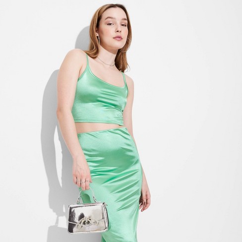 Women's Lace Trim Seamless Tank Top - Wild Fable™ Green M