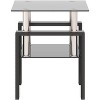Modern Coffee Table, Tempered Glass Center Tea Table, 2-Tier Coffee Table with Storage Shelf, Square Table for Living Room Home Office Small Space - 2 of 4