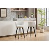 MYINDA 26''H Counter Height Bar Stool Set of 2, 360° Swivel Upholstered Bar Stool with Backrest, Goldy Footrest,Beige - 2 of 4