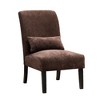 Chenille Armless Contemporary Accent Chair with Matching Pillow - 3 of 4