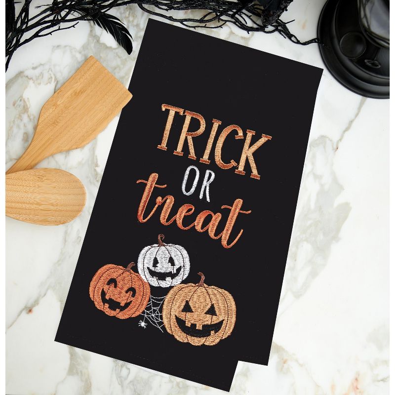 C&F Home Trick Or Treat Pumpkins Embroidered Woven Halloween Kitchen Towel, 2 of 5