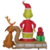 Gemmy Christmas Inflatable Grinch and Max Sled Scene with Gift Stack, 6 ft Tall, Multi - 4 of 4