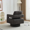 LOVMOR 29.13" W Square Swivel Accent Chair, Modern Rotating Arm Chair with Open Back,360 Degree Rotation, Lounge Club Chair w/ Removable Back Cushion - 4 of 4