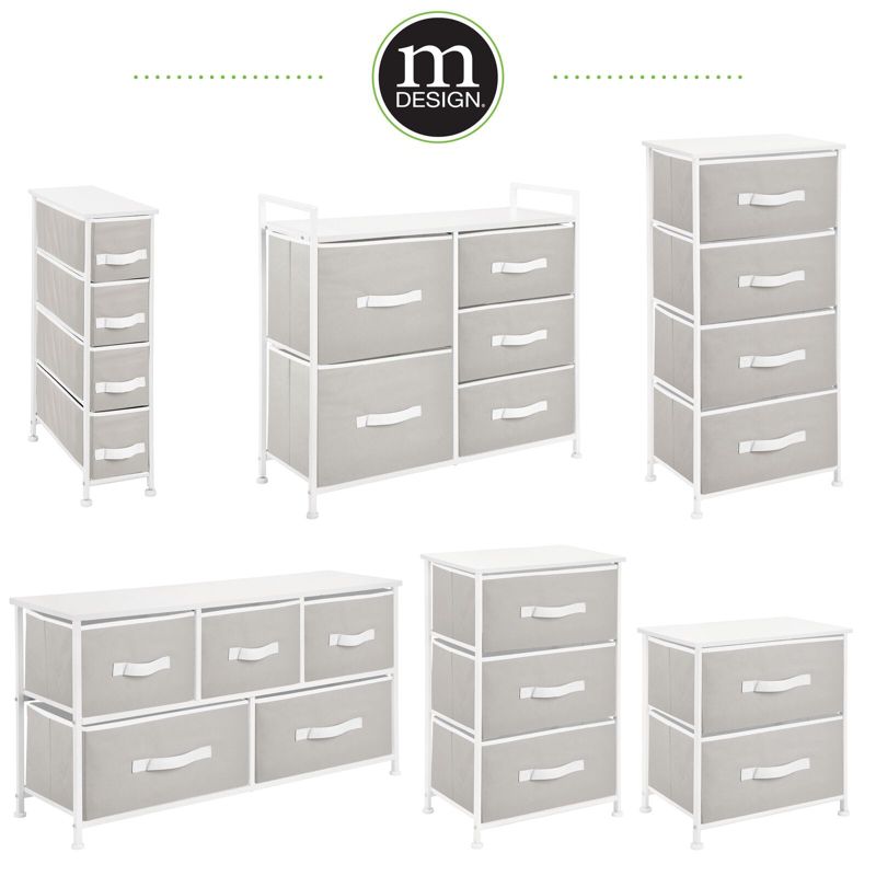 mDesign Narrow Dresser Storage Tower Stand with 4 Fabric Drawers,, 5 of 9