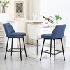 Counter Height Swivel Bar Stools Set of 2, 360¡ã Swivel Upholstered Barstools with Back, Metal Legs, 25.6" Seat Height for Kitchen - 3 of 4