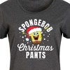 Women's SpongeBob SquarePants Christmas Pants Graphic T-shirt Dress - Heather Charcoal - Large - 2 of 4