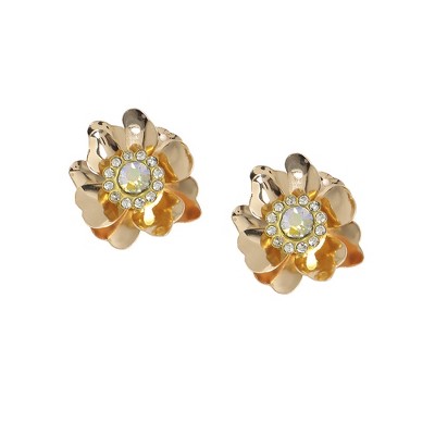 SOHI Women's Crystal Flower Stud Earrings