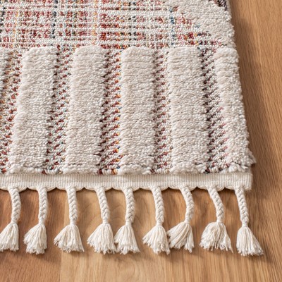 Marrakesh Grey and Multi Synthetic Square Area Rug