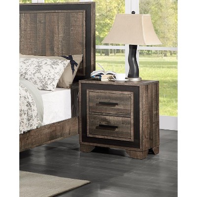 NicBex Nightstand with 2 Drawers,1pc Side Table with Metal Pulls and Wood Legs,Bedside Table for Bedroom,Living Room