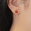 Rudolph Reindeer Earrings for Women 14KT Gold Plated Sterling Silver Post Red Glass Stud Ginger Lyne Collection - 4 of 4