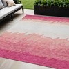 Blush Pink And Ivory Striped Washable Indoor Outdoor Area Rug - 2 of 4