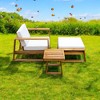 Mshliw Acacia Wood Outdoor Lounge Set with Chair, Ottoman, and Side Table – Comfortable Patio Set for Gardens, Balconies, and Poolsides - 4 of 4