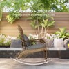 Adirondack Chair, Outdoor Wicker Rocking Chair with High Back, Seat Cushion, and Pillow for Porch, Balcony - 3 of 4
