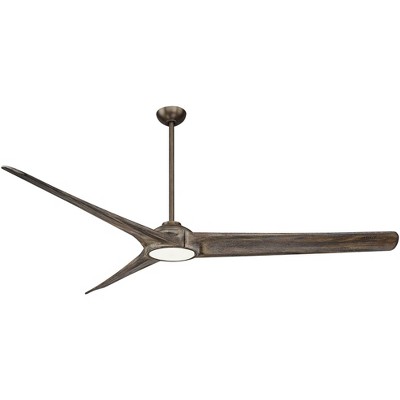 84" Minka Aire Modern Indoor Ceiling Fan with LED Light Remote Control Heirloom Bronze White Glass Shade for Kitchen Family Room